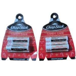 Chapstick Limited Edition Candy Cane Flavor Lip Balm 2 Packs Of 4 pack